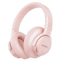 Pink over-ear wireless headphones with KVIDIO logo on the earcup