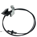 Hood latch release cable assembly with black cable, metal latch and bracket