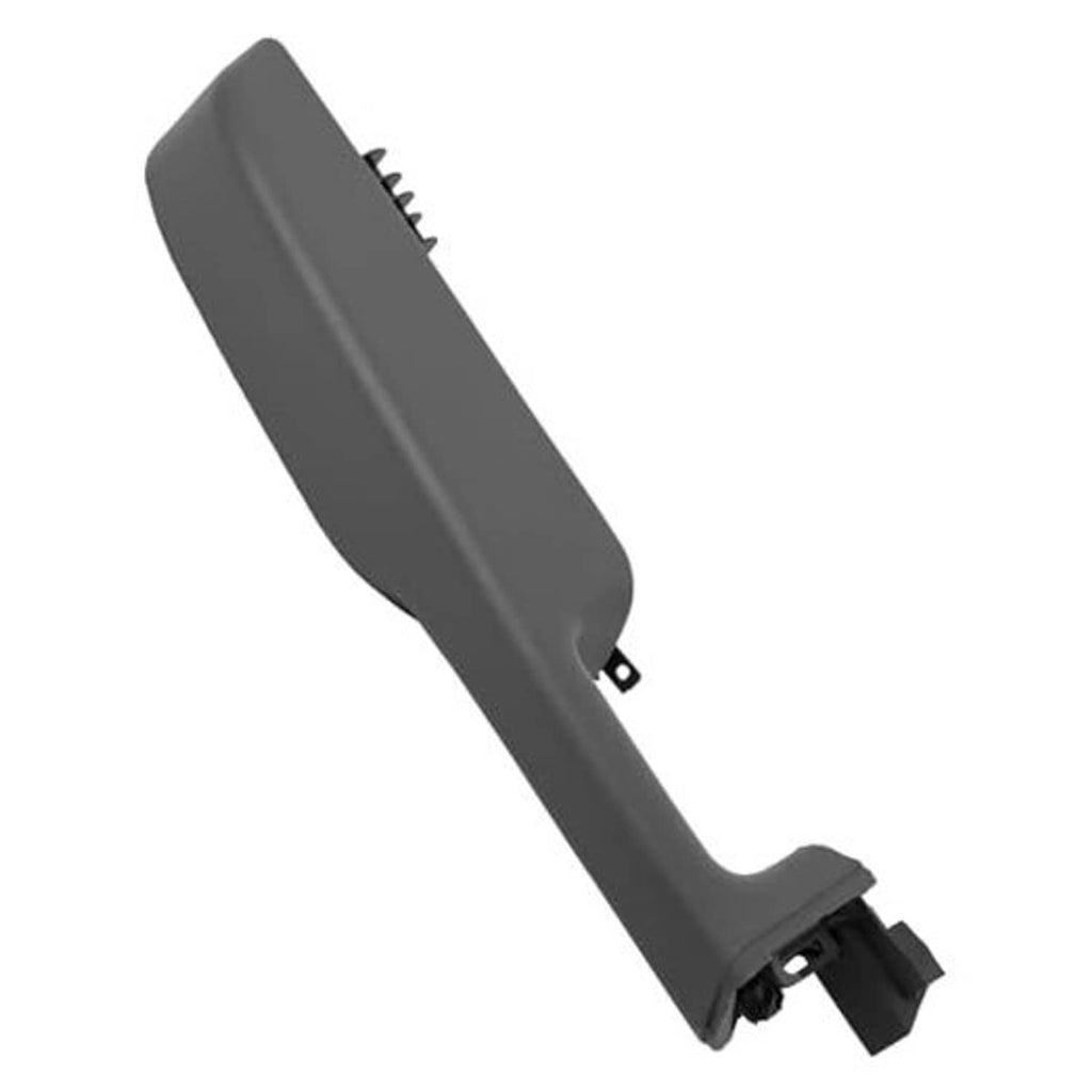 Light gray door armrest handle with mounting tabs and key-slot openings