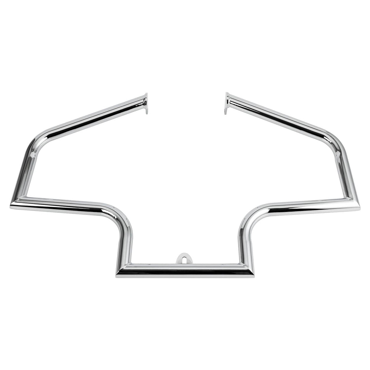 Chrome engine guard crash bar, front perimeter frame with two upper mounting ends