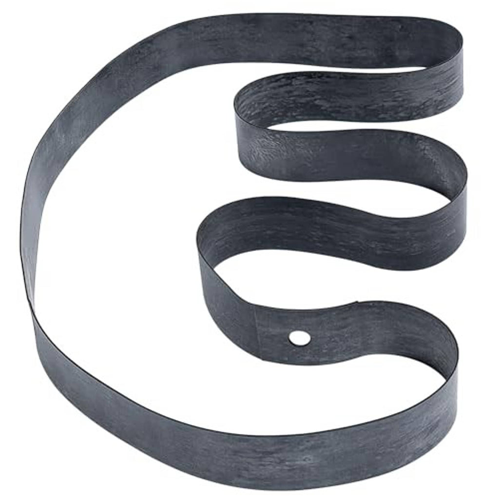 Motorcycle rim strip bands, dark rubber tape loops with circular valve cutout