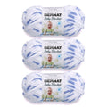 Bernat Baby Blanket yarn 3-pack in light blue denim print skeins