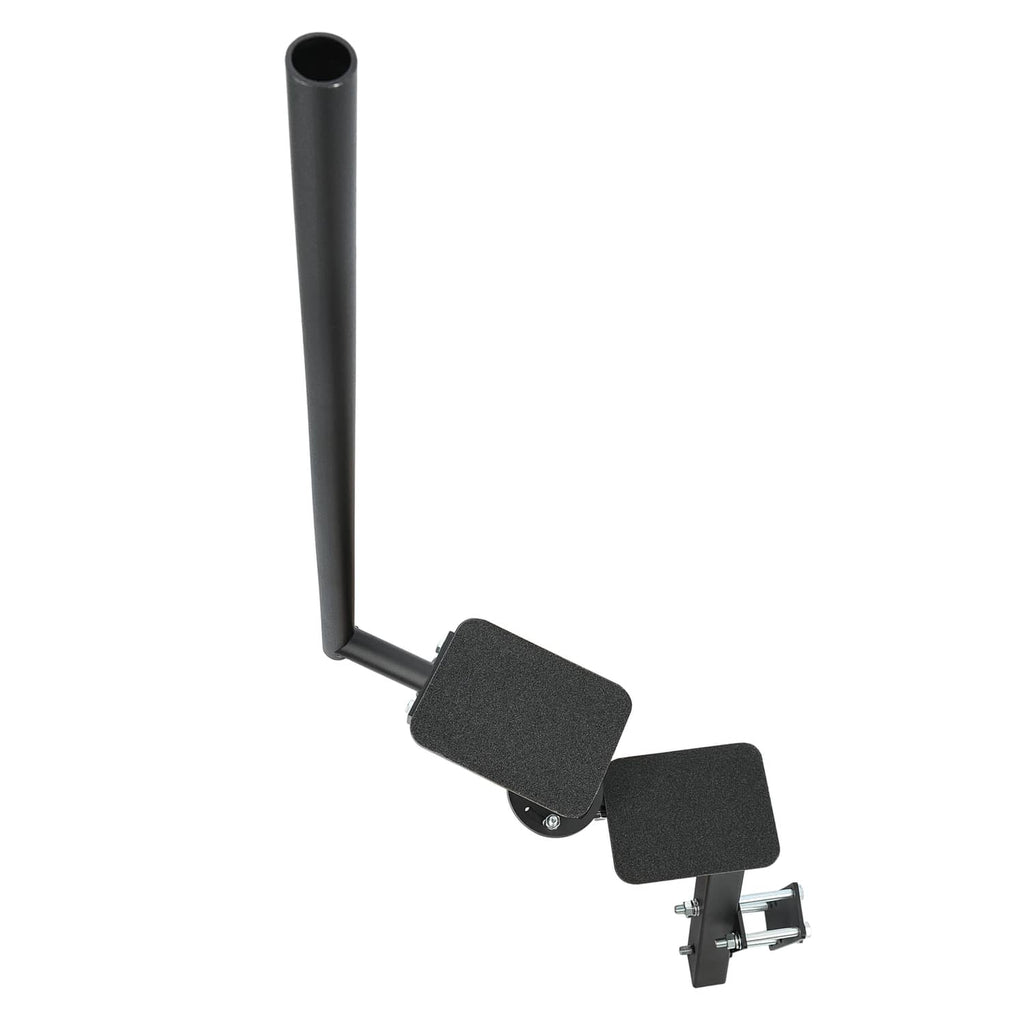 Boat trailer dual steps with handle and two textured foot platforms