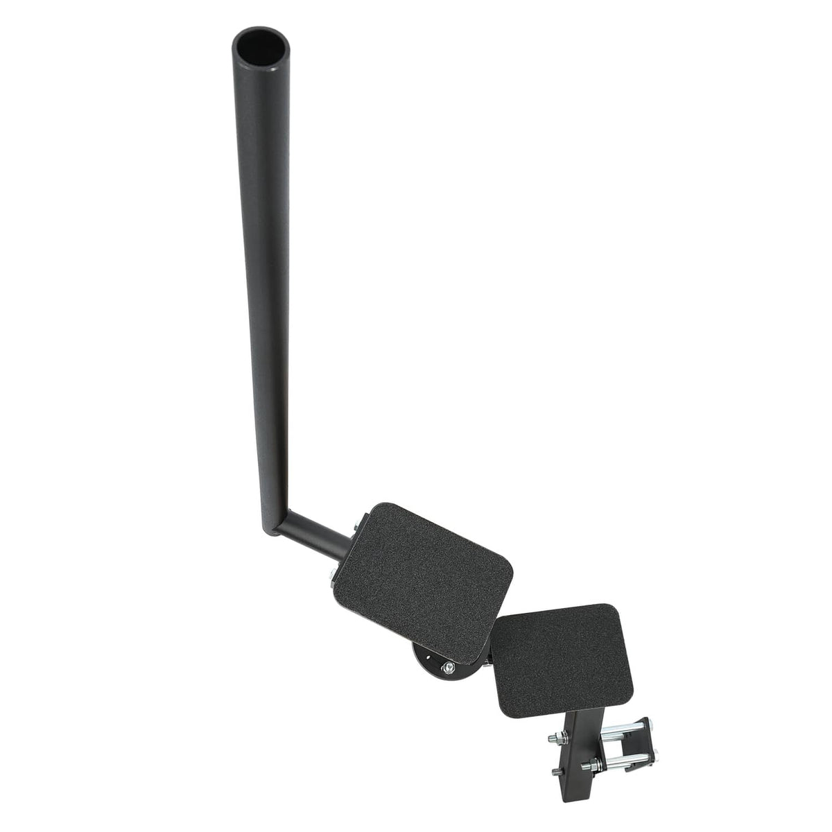 Boat trailer dual steps with handle and two textured foot platforms