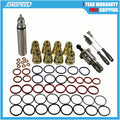 Injector sleeve removal tool kit with brass sleeves, O-rings, and hand tools