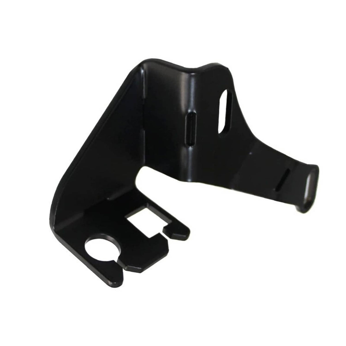 Black intake throttle cable bracket with mounting holes and raised tabs, no hardware shown.