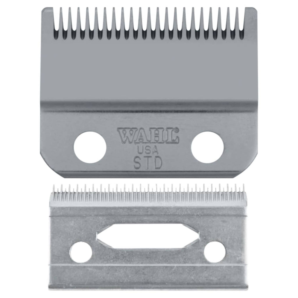 Stagger-tooth 2-hole clipper blade set, two metal blades with tooth edges
