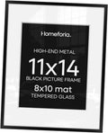 Black metal picture frame with 11x14 opening and black backing insert