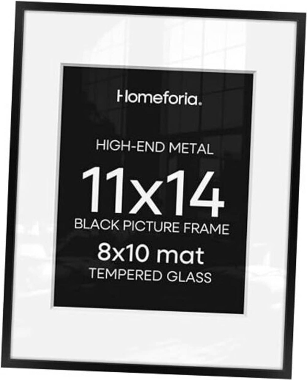 Black metal picture frame with 11x14 opening and black backing insert
