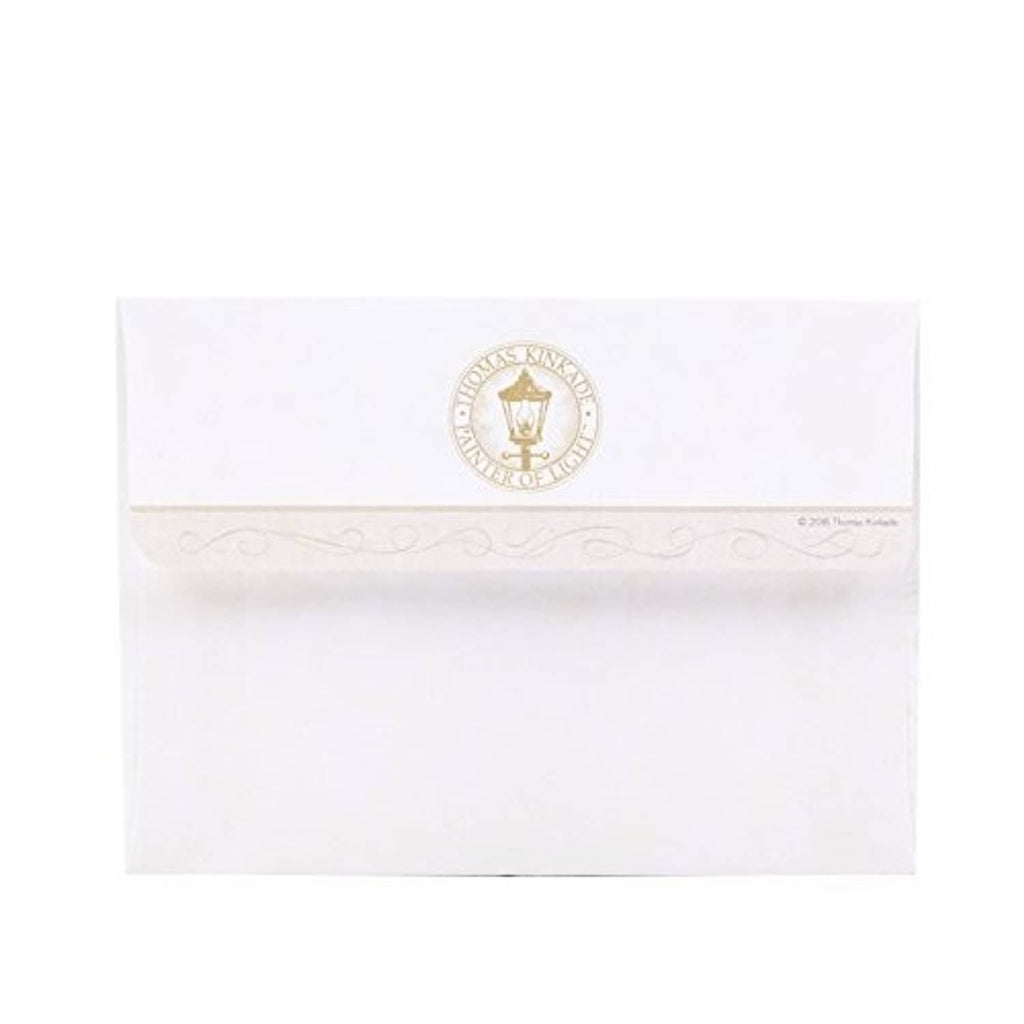 White envelope with Thomas Kinkade logo seal printed on the flap