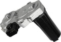 Transfer case shift actuator motor with black electrical connector and silver housing