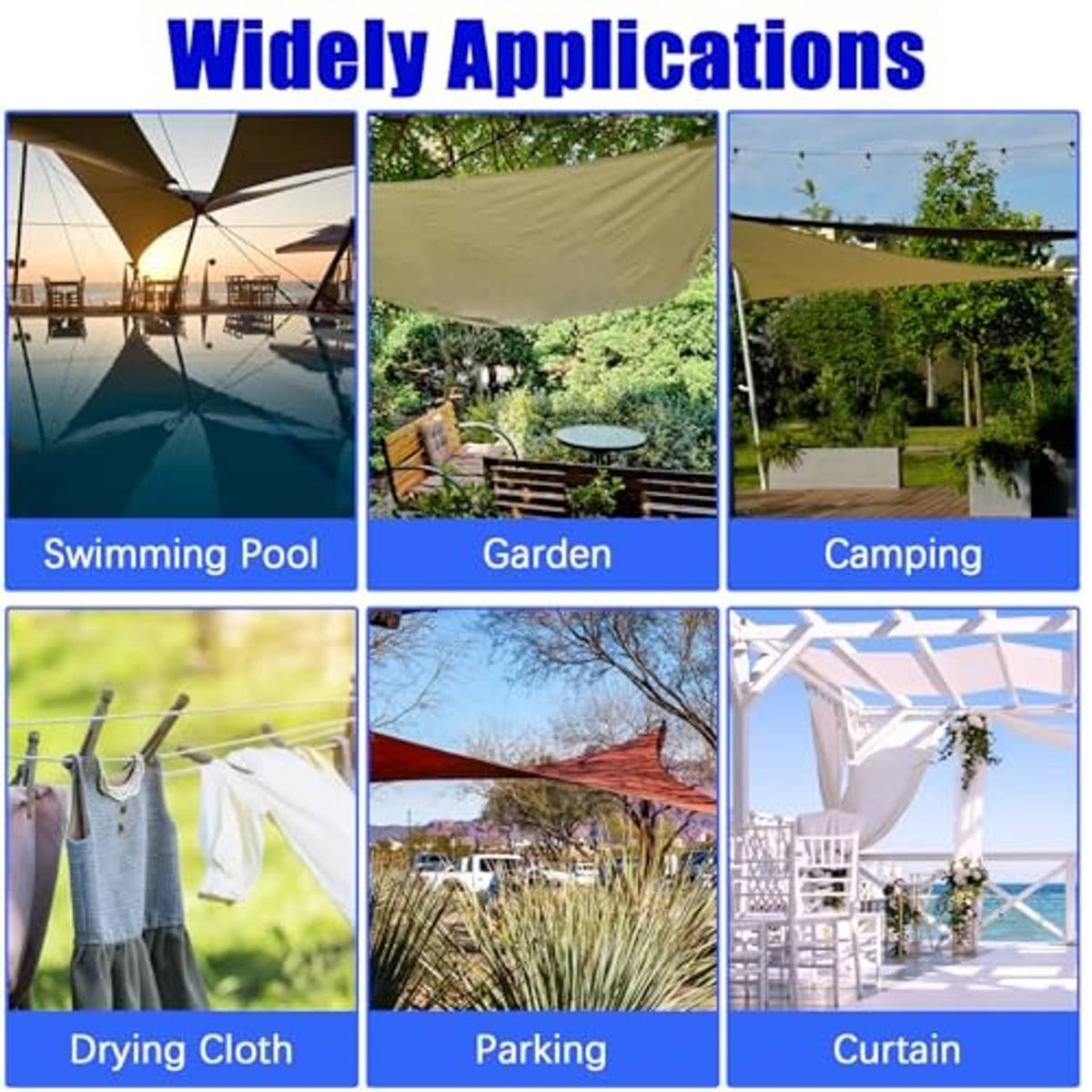 Sun shade sail hardware kit with snap hooks to secure shade tarps outdoors