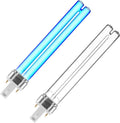 UV germicidal light bulbs (2 pack), blue glow, clear glass, G23 two-pin bases