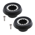 Black blender drive socket replacement, two dark mounts with matching steel screws