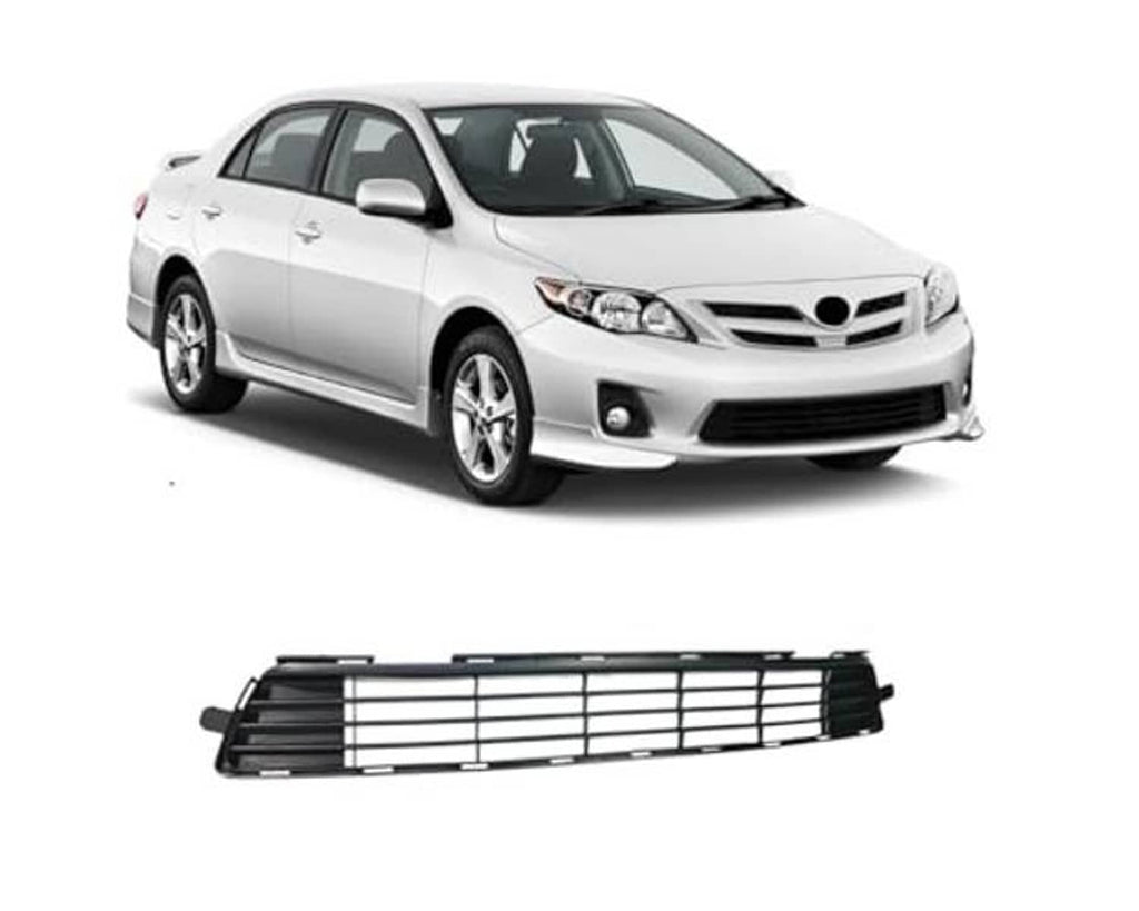 Front bumper grille for 2011-2013 Corolla, black frame with chrome horizontal bars