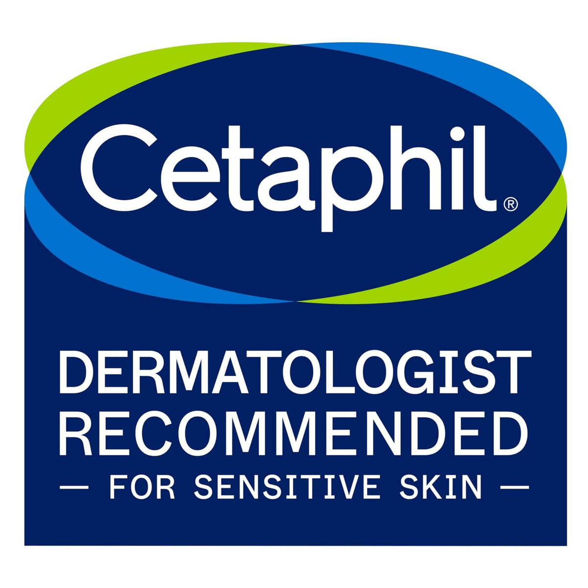 Cetaphil dermatologist recommended badge for sensitive skin