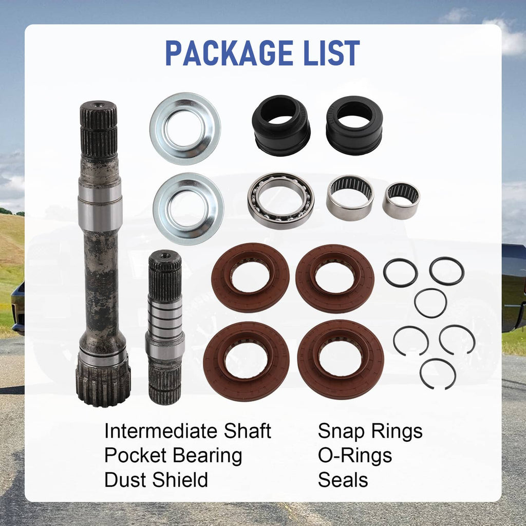 Intermediate shaft inner kit with shafts, bearing races, snap rings, seals