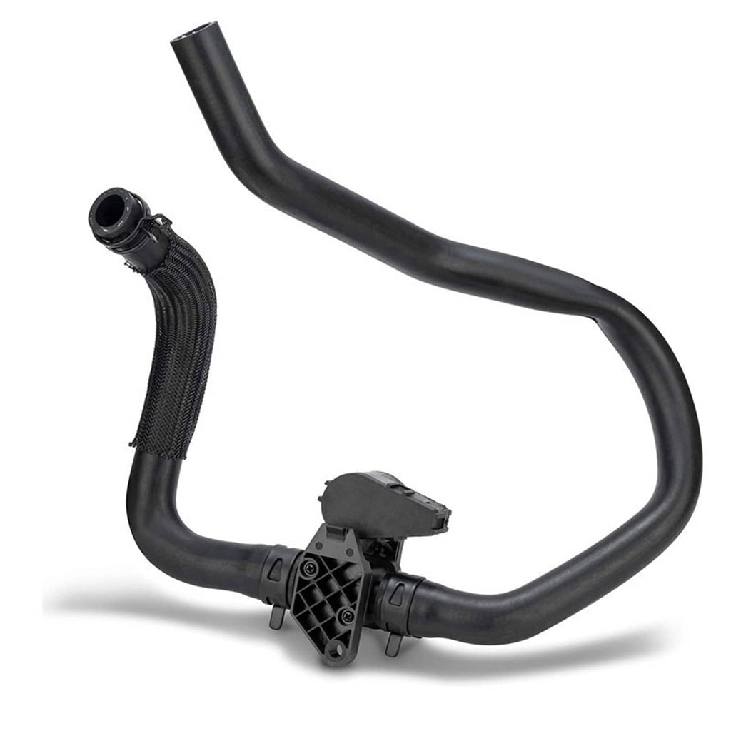 HVAC heater inlet hose control valve with black hoses and sensor housing