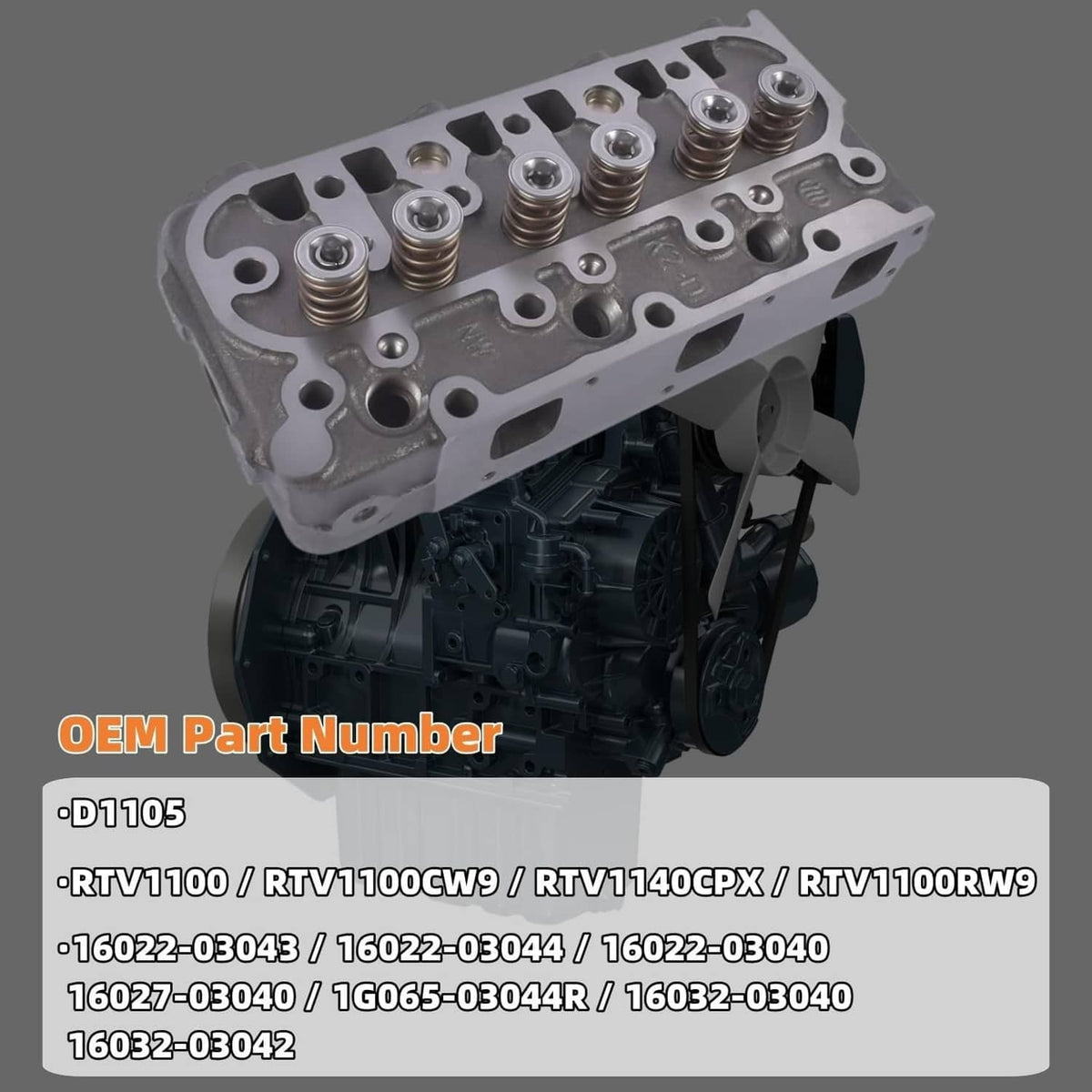 Cylinder head with valve springs and rocker area, close view of the machined surface