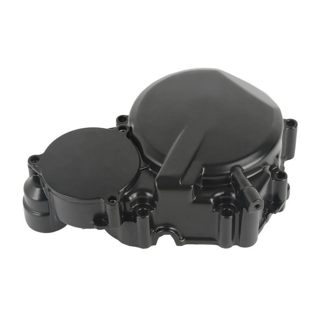 Black aluminum crankcase cover set with two lidded sections