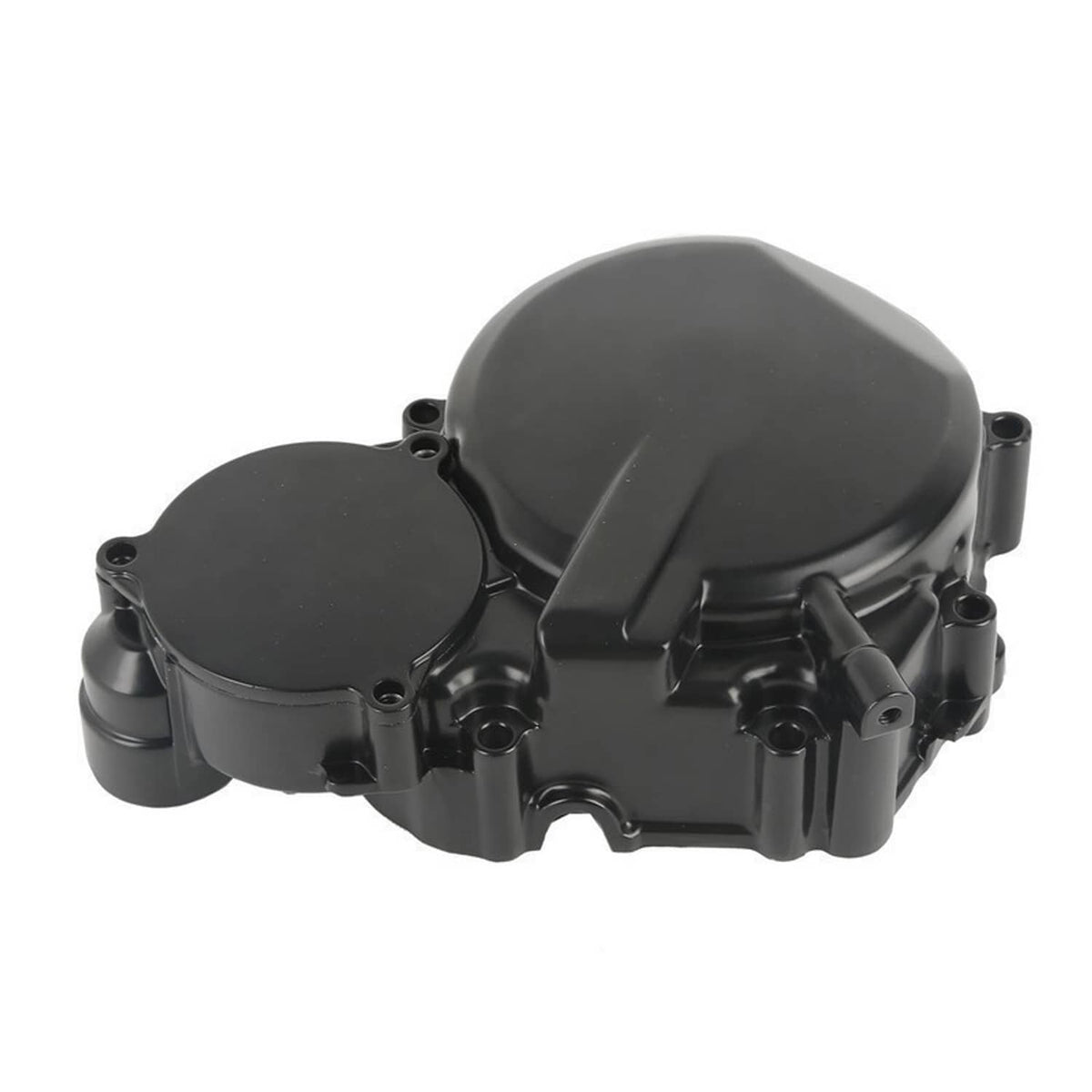 Black aluminum crankcase cover set with two lidded sections