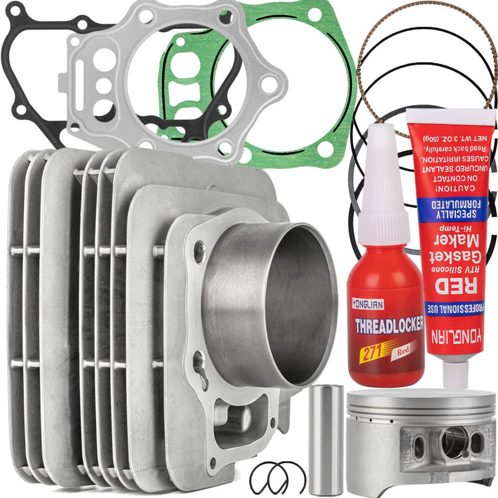 Aluminum cylinder kit with base gasket, piston cylinder sleeve, and Threadlocker sealant