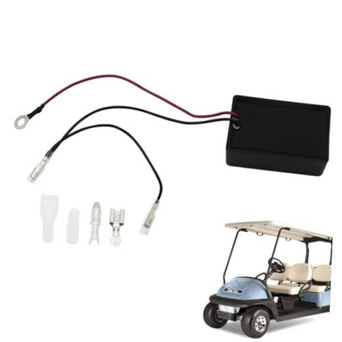 RPM limiter control box with wire harness and connectors for gas golf cart