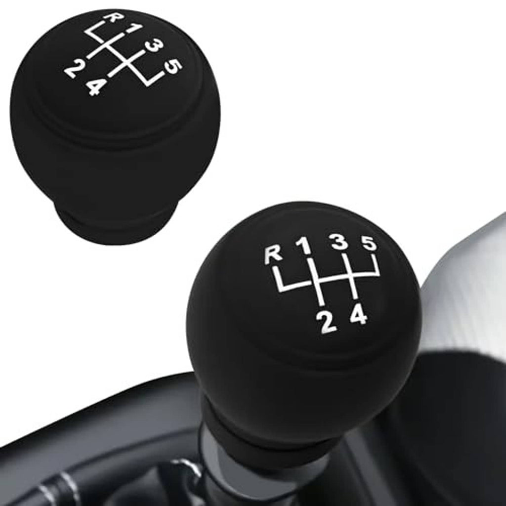 Black manual gear shift knob cover showing R and 1–5 shift markings on top