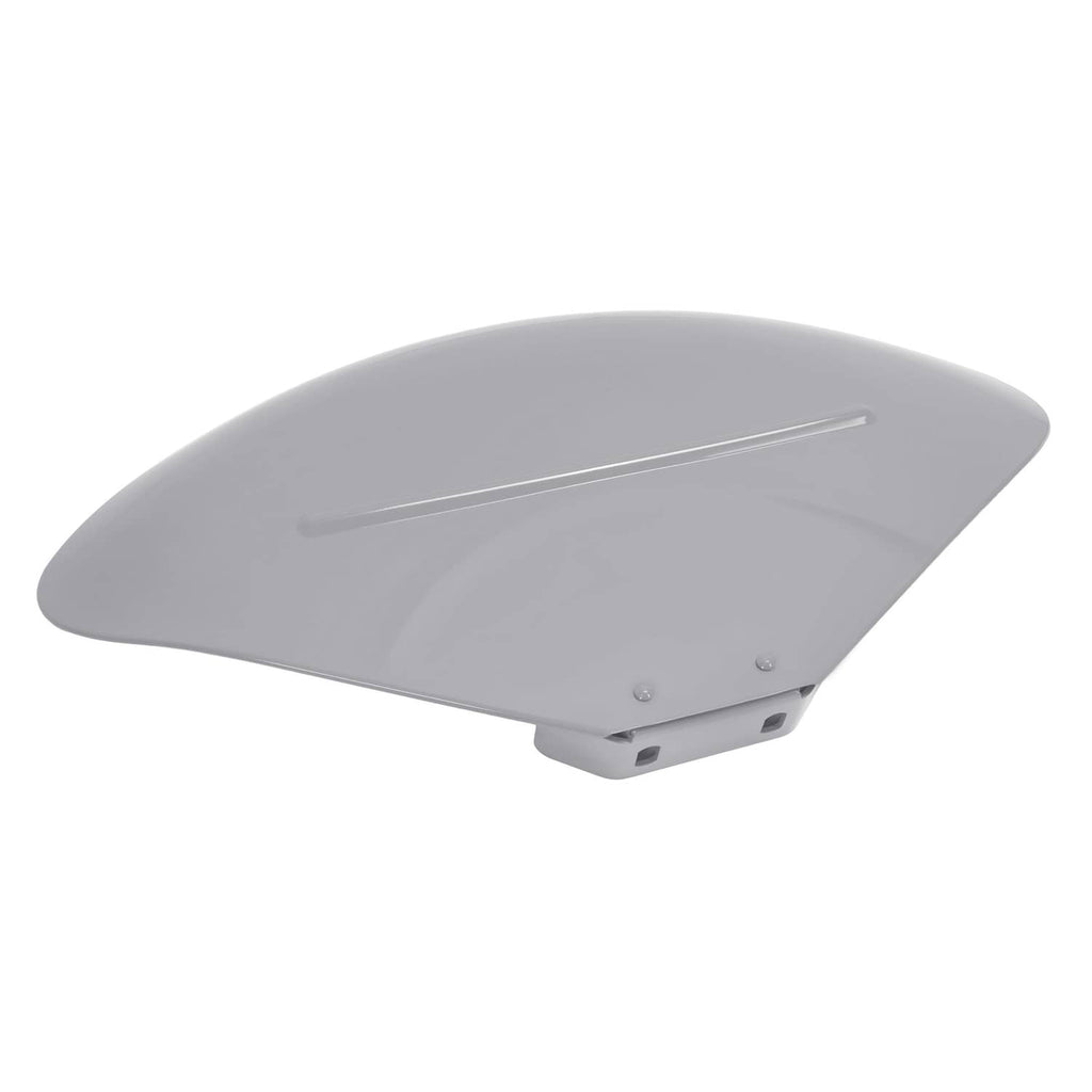 Gray fender skin panel angled view with brace bar and underside mounting tabs