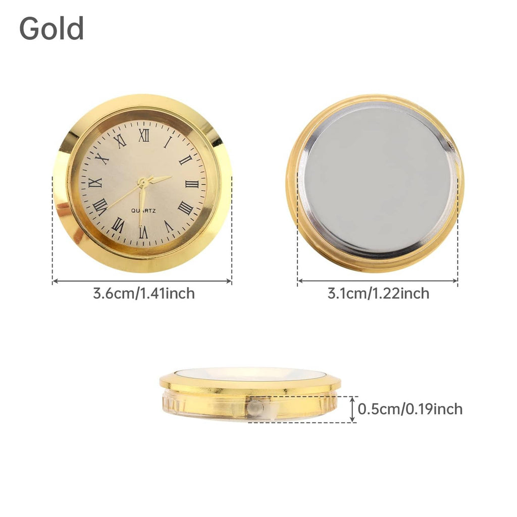 RivetOak MovFlax 1-1/2 Inch (37 mm) Round mini Quartz mm)-Gold, Silver