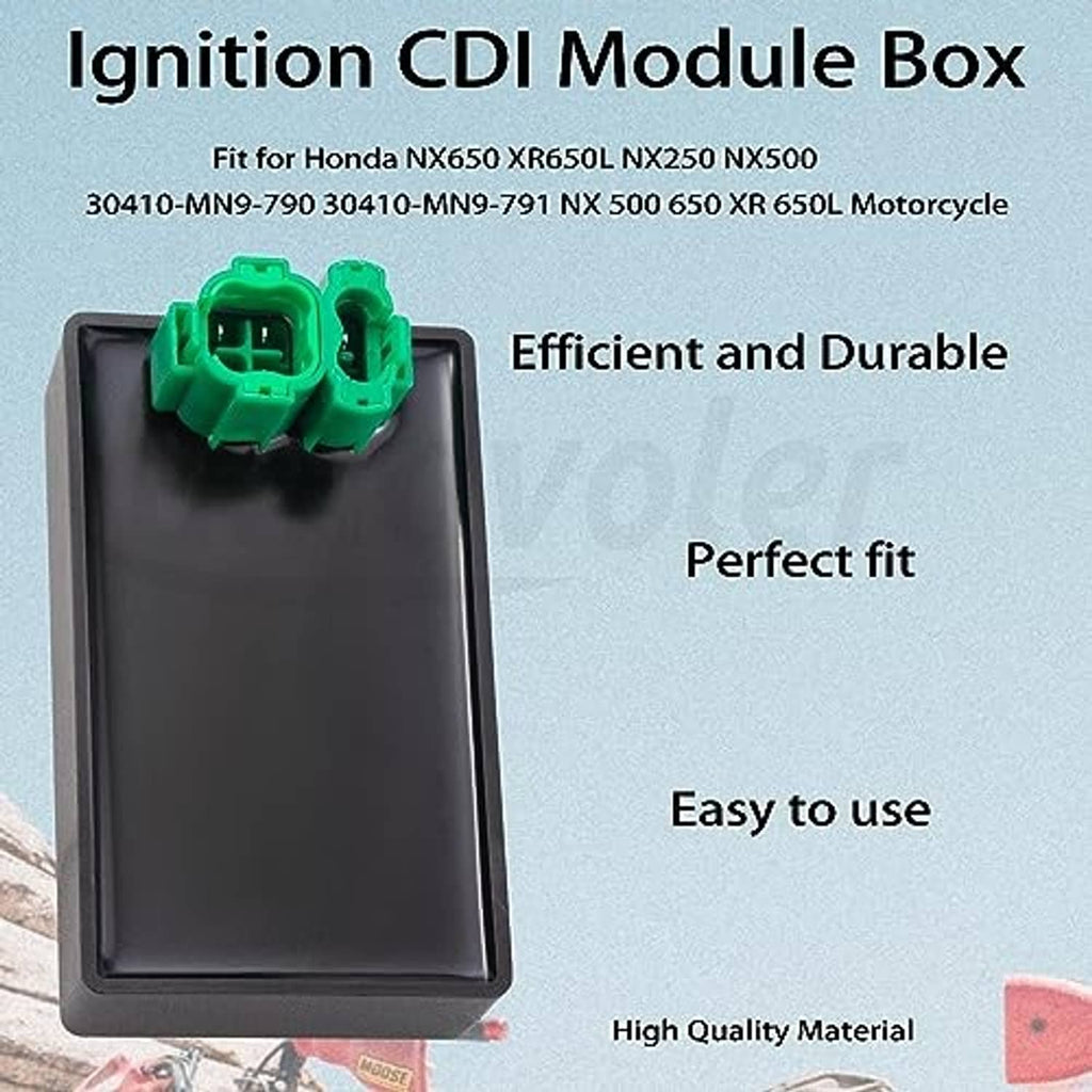 Ignition CDI module box in black with green multi-pin connector
