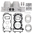 Aluminum cylinder base with two bores, part of a piston gasket kit