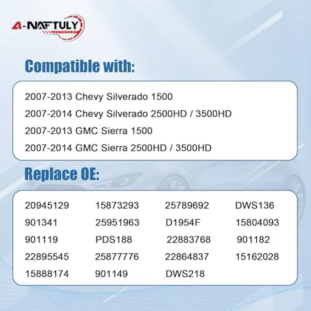 A-NAFTULY compatibility graphic for power window and door lock switch replacement.
