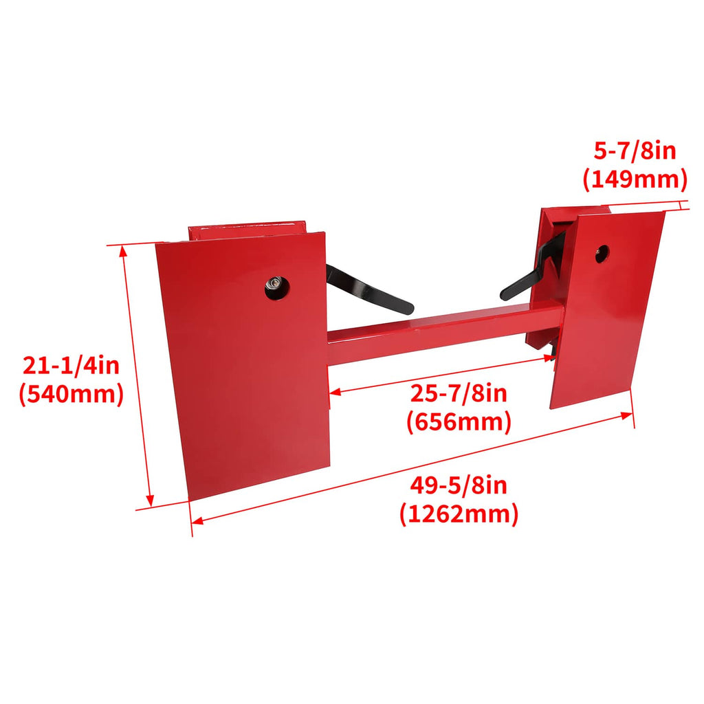 Red quick-attach adapter plate with black latch levers and side mounting tabs
