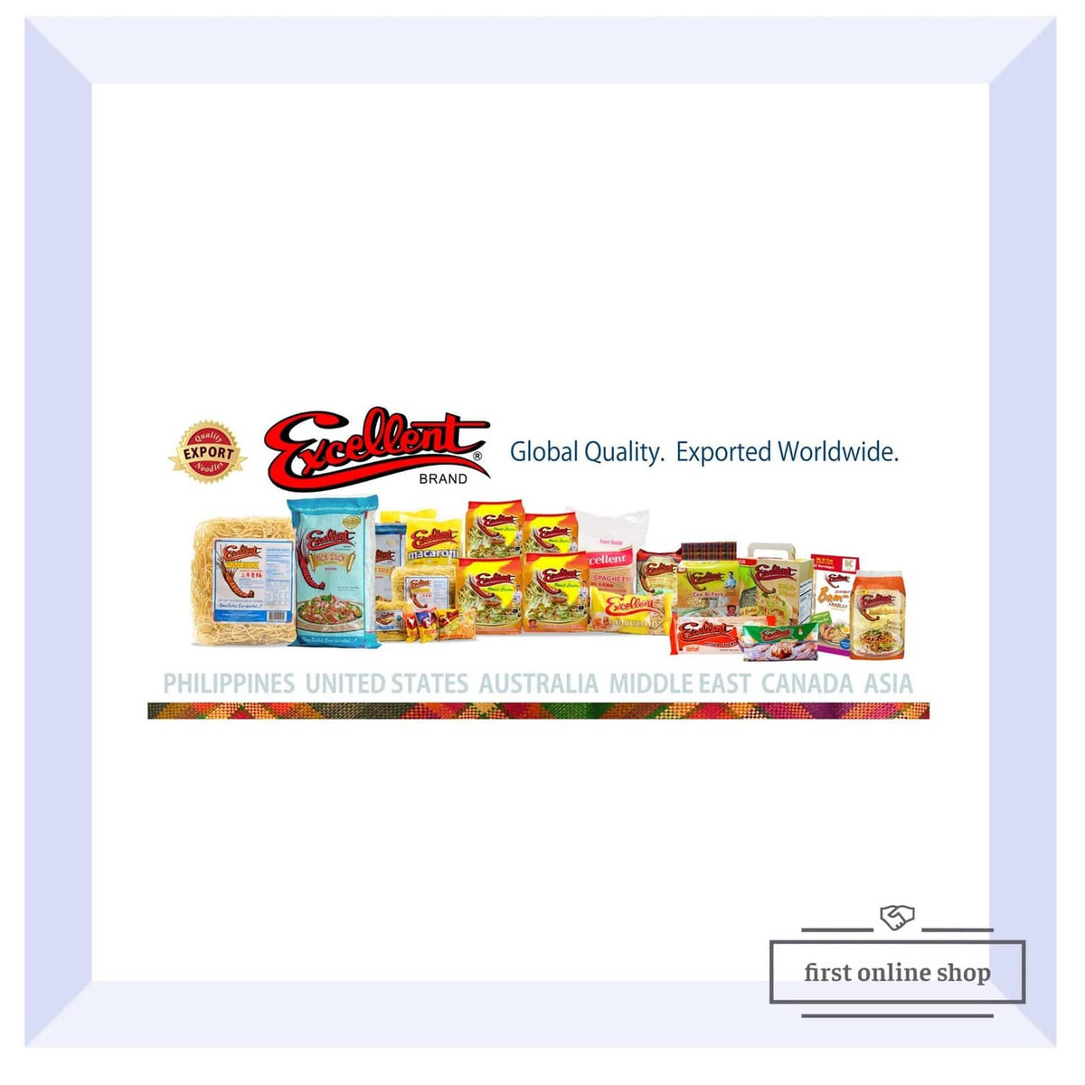 Excellent brand assortment graphic with multiple packaged items