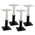 4-pack adjustable screw floor jacks with square steel bases and black posts