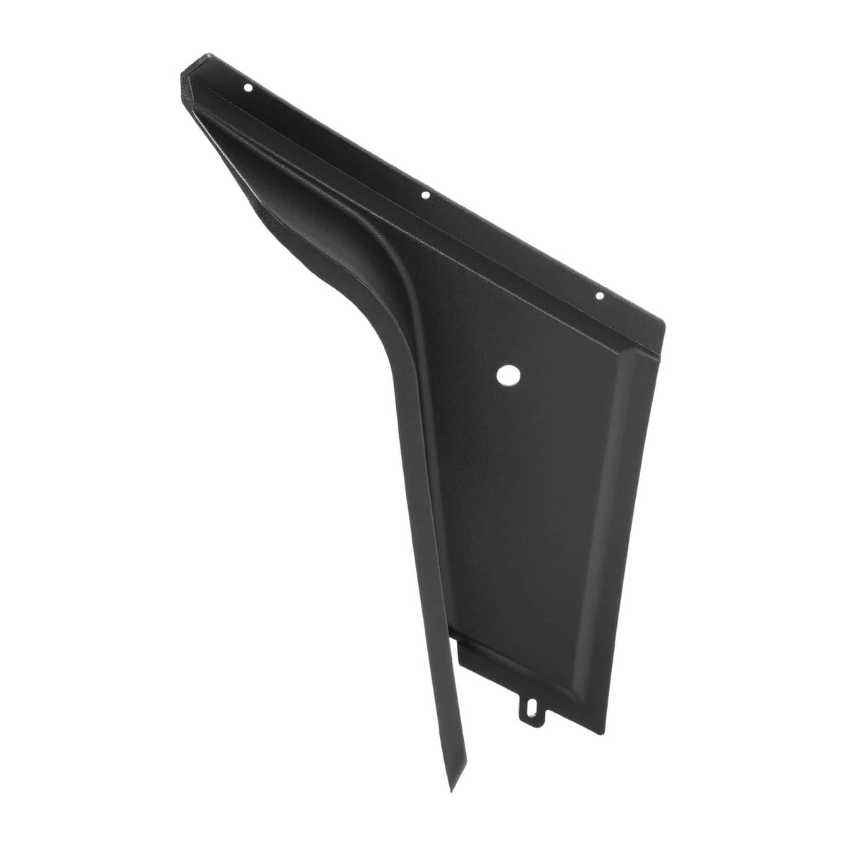 Front fender flare set piece in black with mounting holes and side attachment tabs