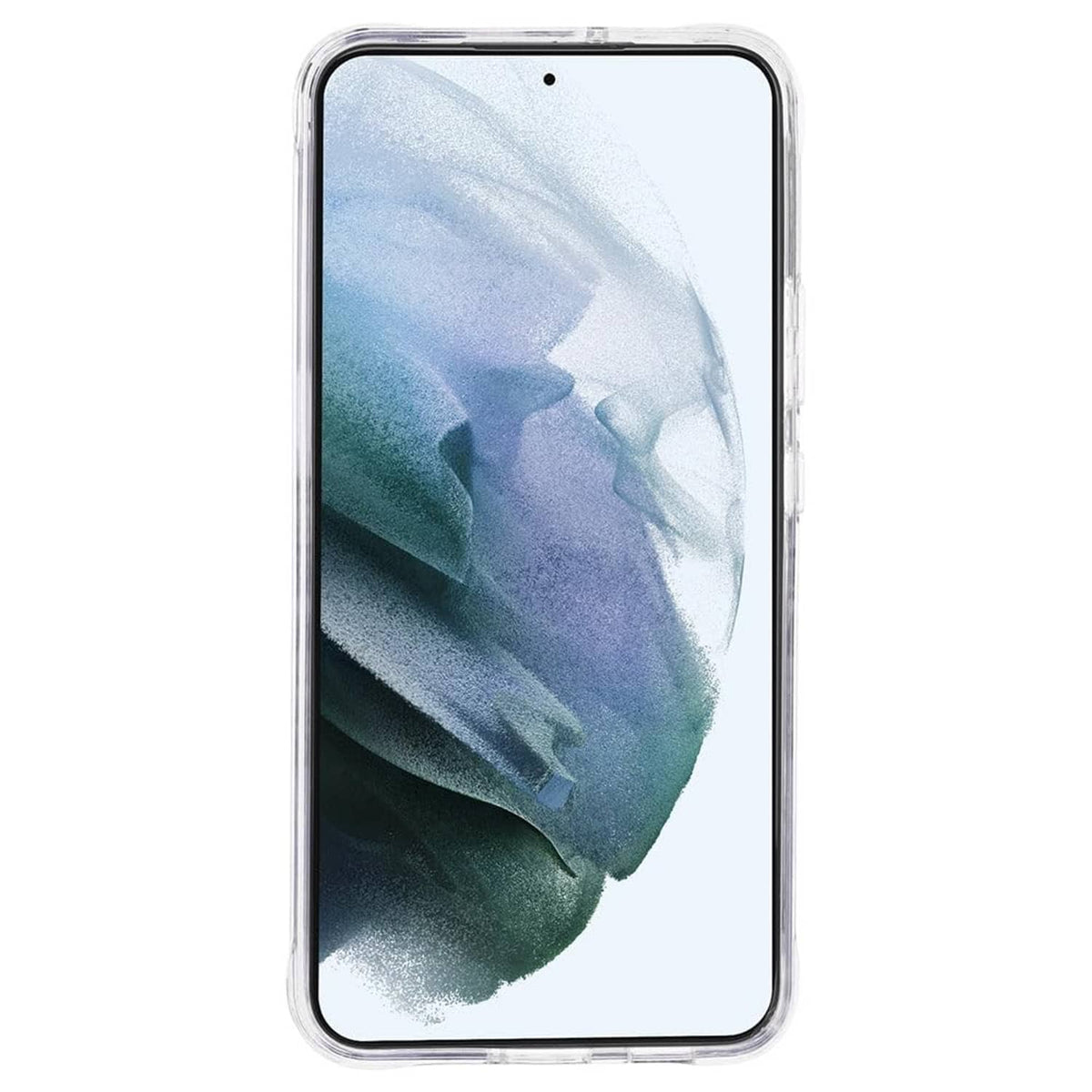 Clear phone case frame for Samsung Galaxy S22, showing the device screen through