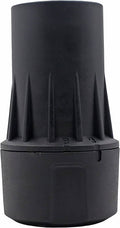 Black plastic reducer bushing with fluted top and stepped base