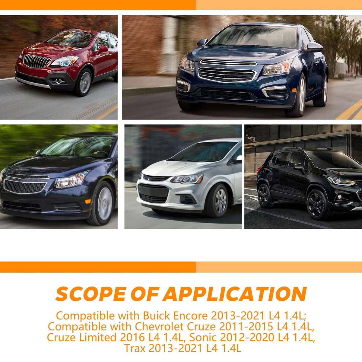 Multiple car views with scope of application panel for engine coolant inlet hose