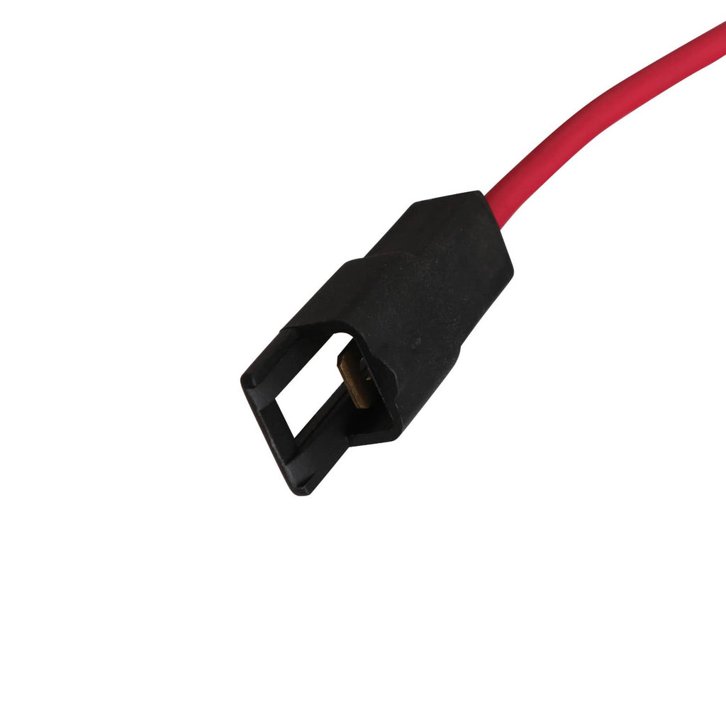 Universal 22-circuit wiring harness wire connector with red cable end and black housing