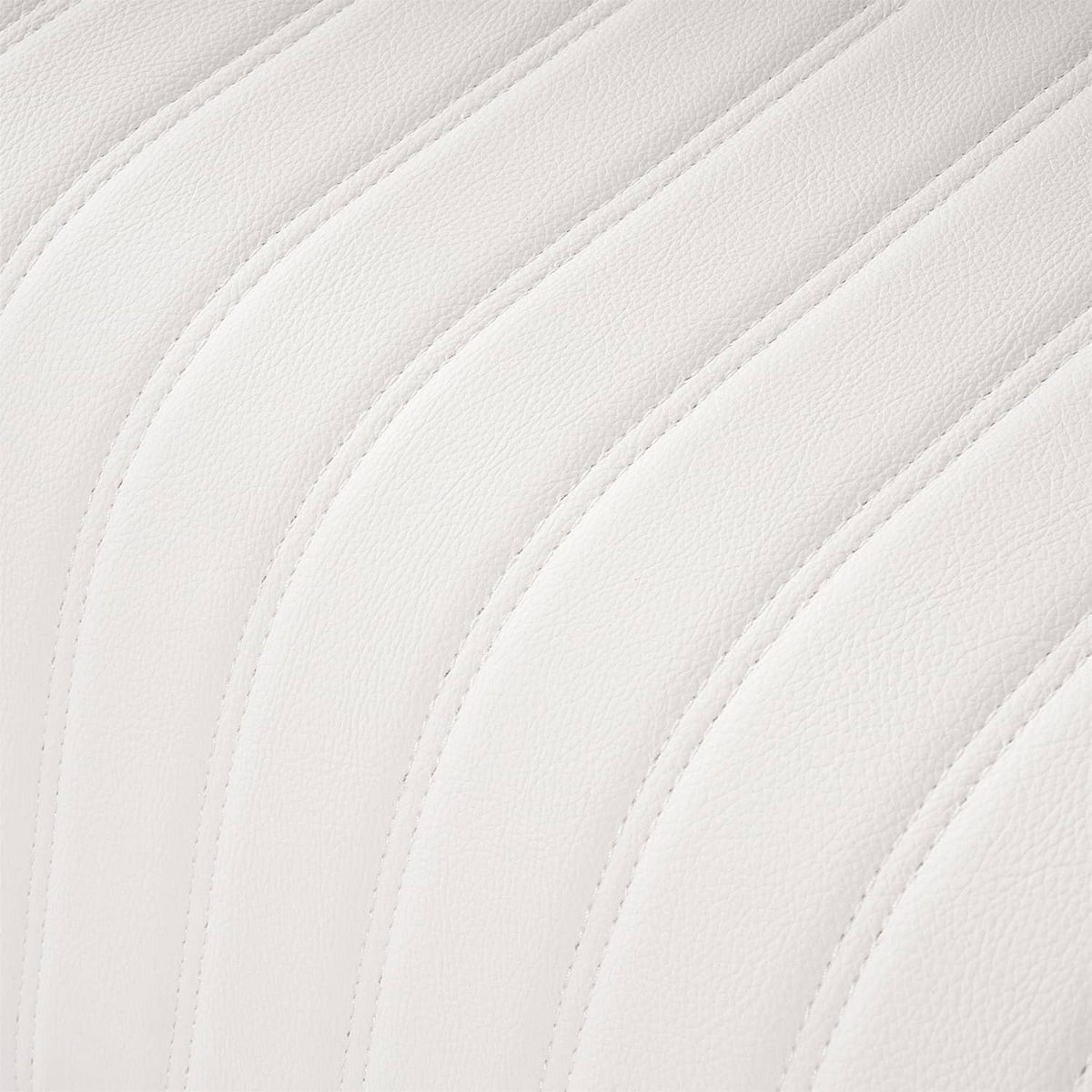 White padded boat seat cushion with quilted stitching texture