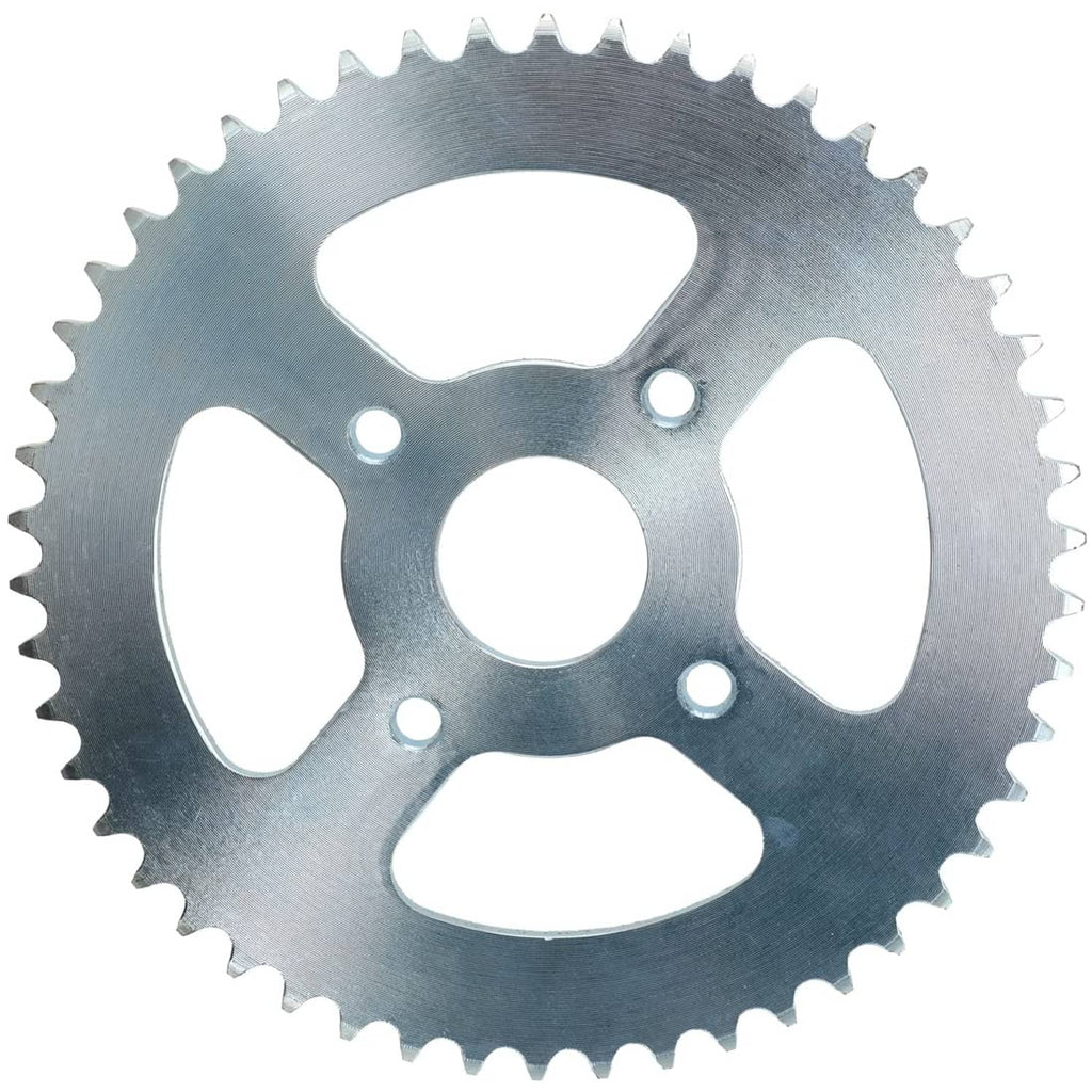 420 chain sprocket with four rounded cutouts and center mounting bore