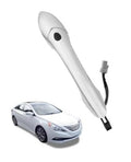 White exterior passenger door handle with wiring harness and oval opening