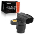 Black camshaft position sensor with round gold contact and 3-pin connector housing