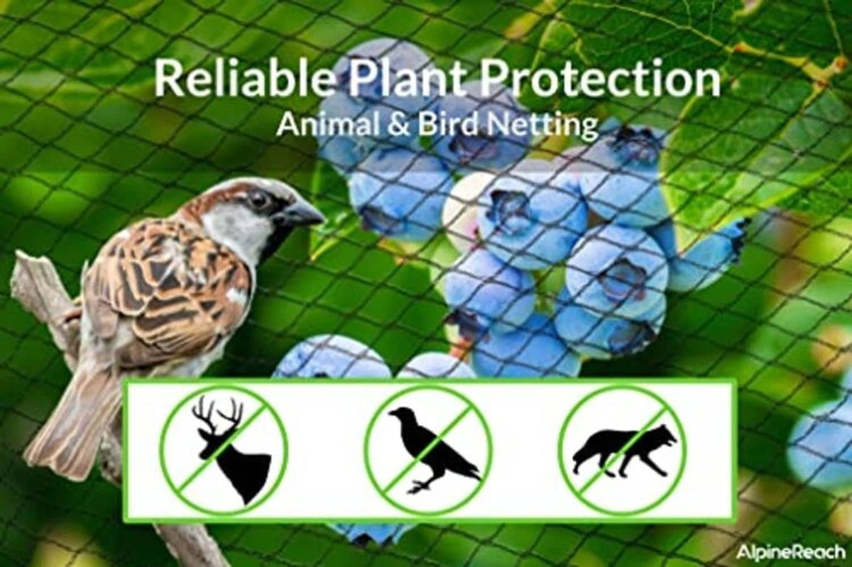 Garden animal and bird netting with black protective mesh; AlpineReach