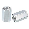 Galvanized hex coupling nuts with internal threads, carbon steel pair