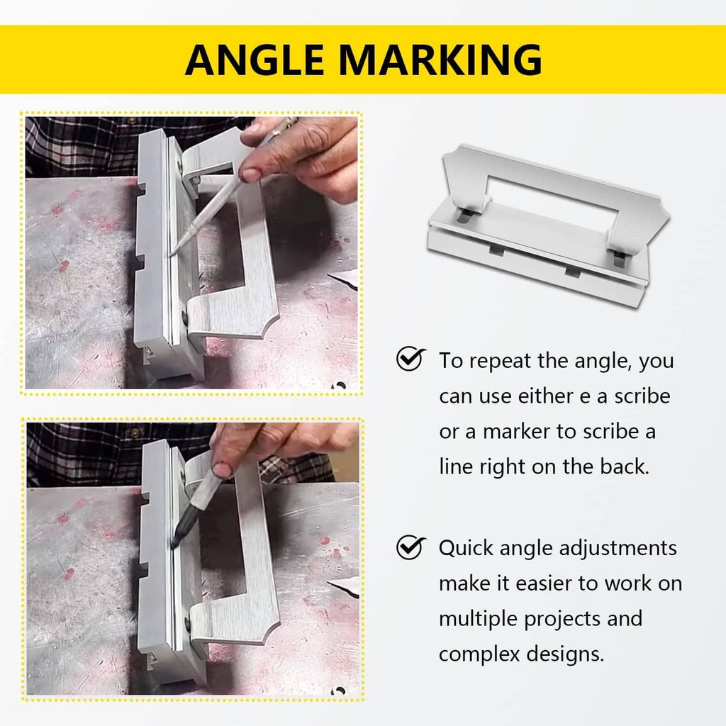 Angle-marking bevel grinding jig with guide slot for repeatable alignment