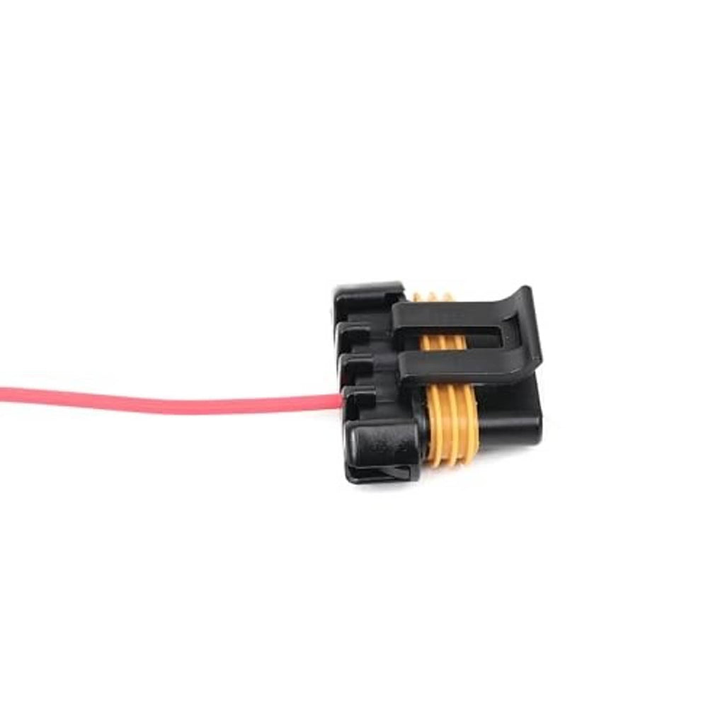 Alternator connector pigtail with black housing and red wire lead