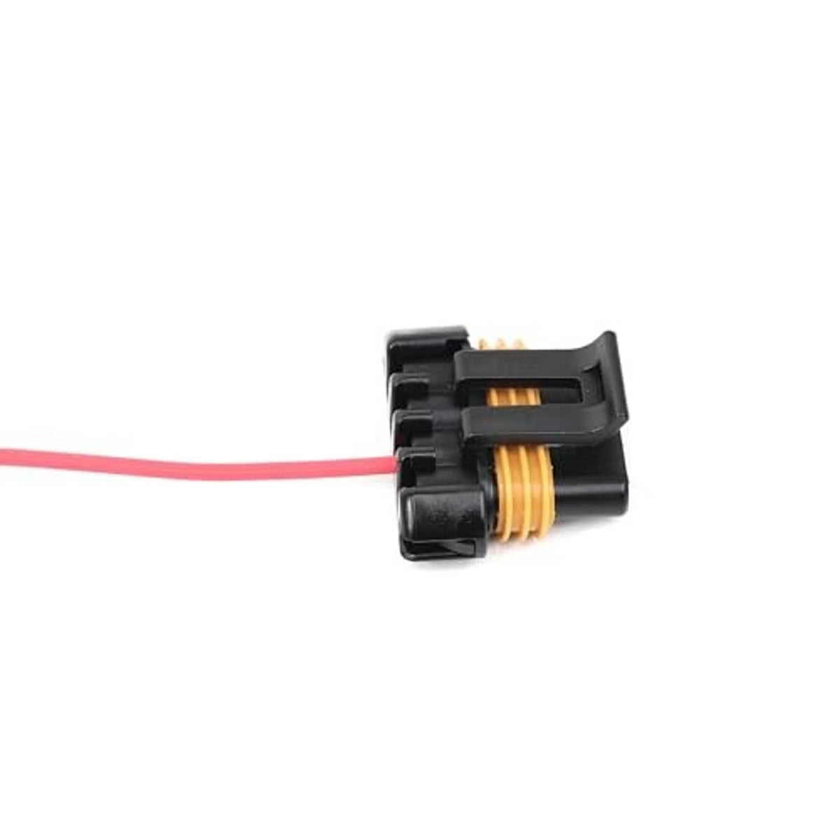 Alternator connector pigtail with black housing and red wire lead
